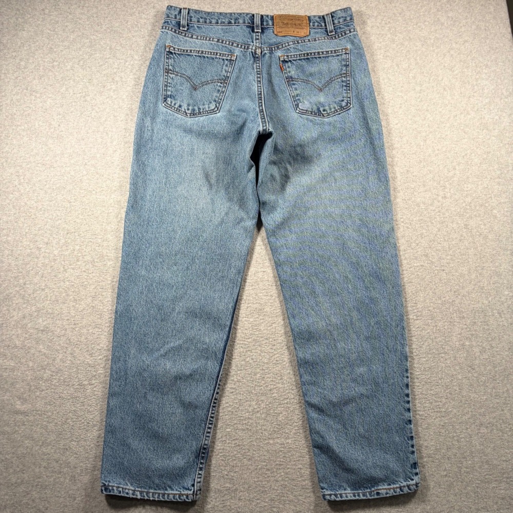 Levi's 550 Relaxed Fit Orange Tab Jeans Mens 36x32 (Fits 34x31) Blue Vintage 90s
